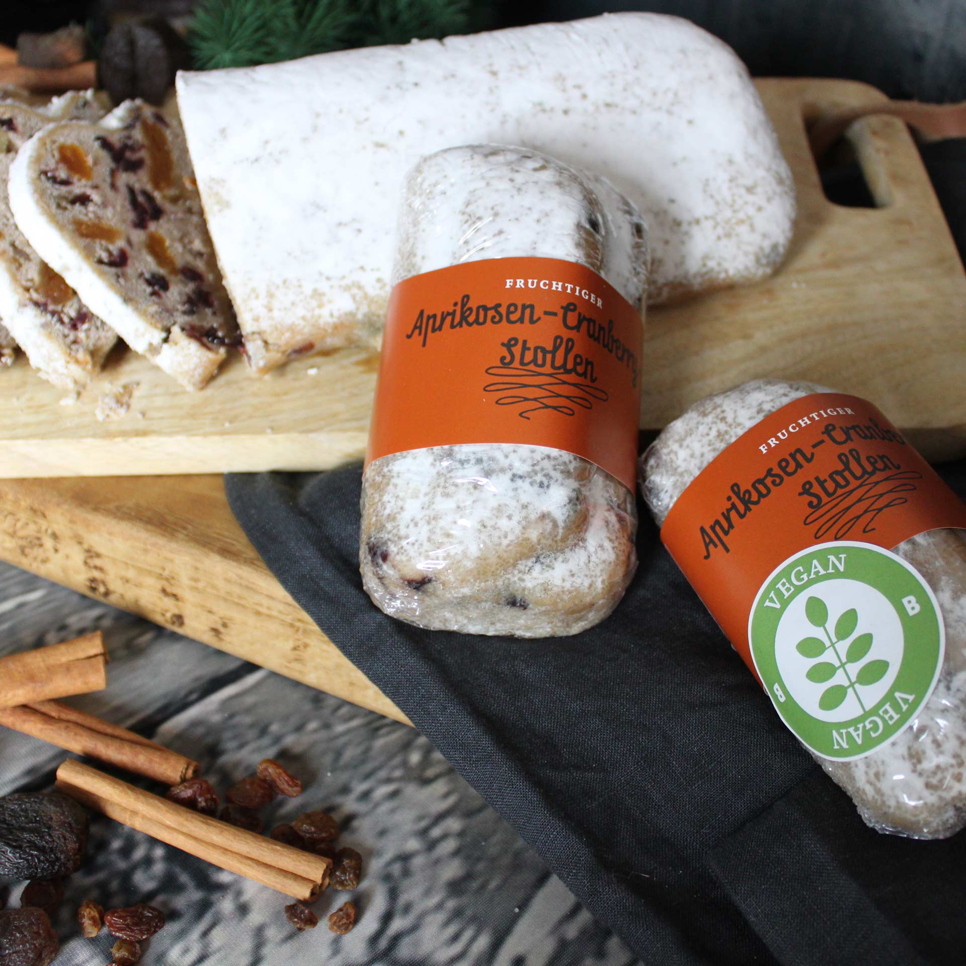 Aprikosen-Cranberry-Stollen // vegan // klein